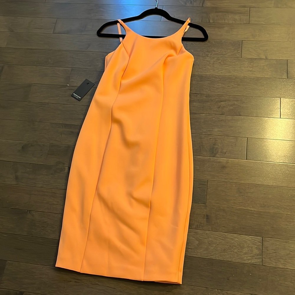 Marciano peach scuba knit dress